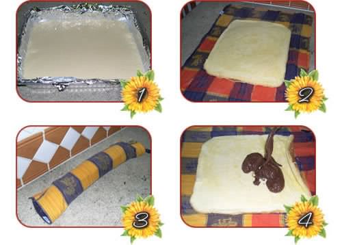 Preparazione Rotolo alla Nutella Preparazione Rotolo alla Nutella