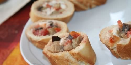 Baguette ripiene alle melanzame e mozzarella