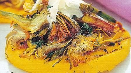 Medaglioni di polenta ai carciofi
