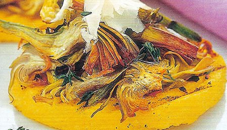 Medaglioni di polenta ai carciofi Medaglioni di polenta ai carciofi