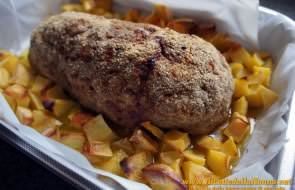 Polpettone con patate al forno