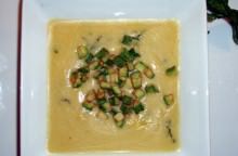 Potage di patate con brunoise di zucchine fritte