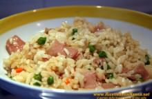 Risotto ai piselli e prosciutto croccante