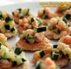 Tartine gamberi e zucchine