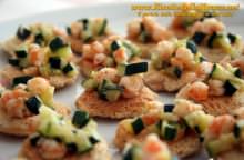 Tartine gamberi e zucchine
