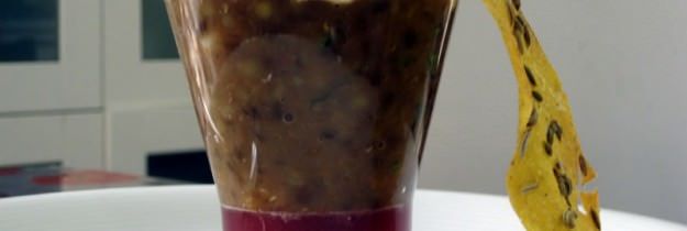 Zuppa fredda lenticchie e gamberi
