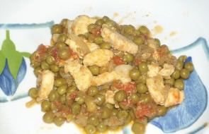 verdesca con piselli e pomodori