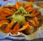 Tortino allo stracchino e fiori di zucca con semi di lino