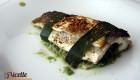 Spigola farcita con spinaci, gamberi e mandorle