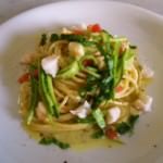 spaghettini agli scampi e verdure estive