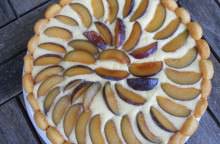 Torta fredda di crema chantilly all’arancia light e susine