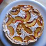 torta di yogurt di soia, pesche e maracuya