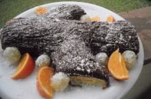 Tronchetto alla crema d’arancia e mousse al cioccolato