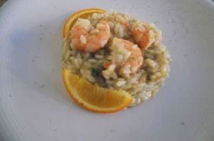 Risotto con gamberi e carciofi