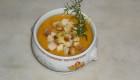 Minestrone di zucca, patate e lenticchie rosse