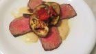 Roastbeef, crema di cannellini e melanzane