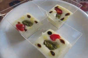 Spuma di patate, pesto e aceto balsamico