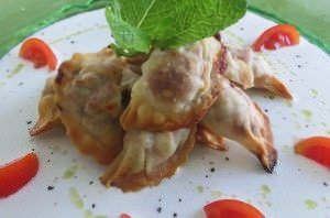 Raviolini croccanti alla peperlizia, Parmigiano e menta