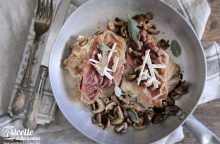 Scaloppine di vitella con prosciutto e funghi