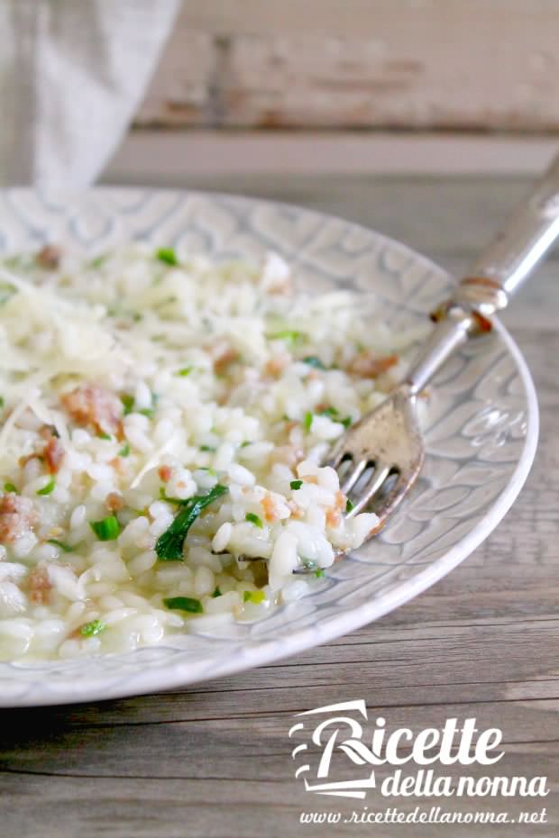 Risotto salsiccia, spinaci e Asiago