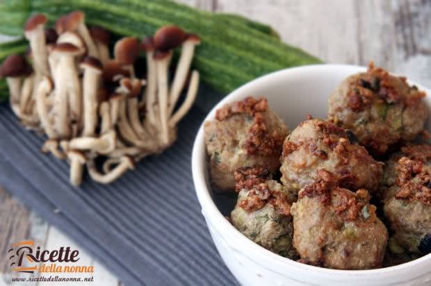 ricette polpette funghi zucchine