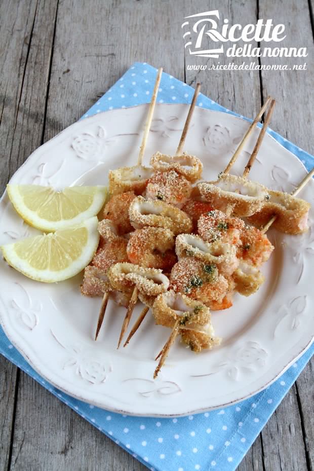 Ricetta Spiedini Calamari E Gamberi Ricette Della Nonna