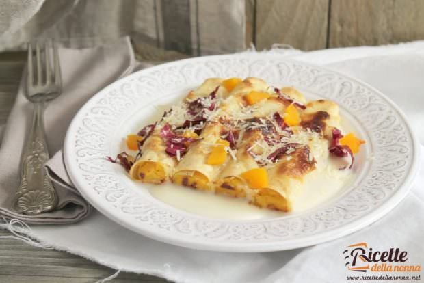 Ricetta cannelloni zucca e radicchio