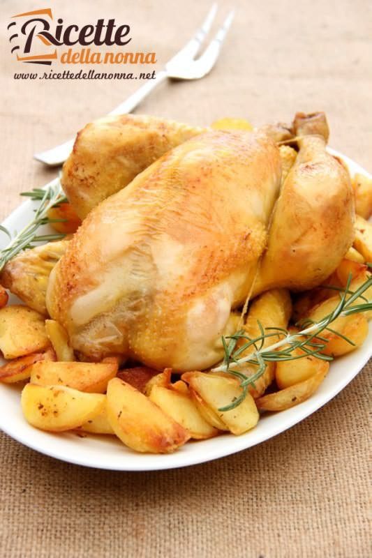Pollo al forno con patate | Ricette della Nonna