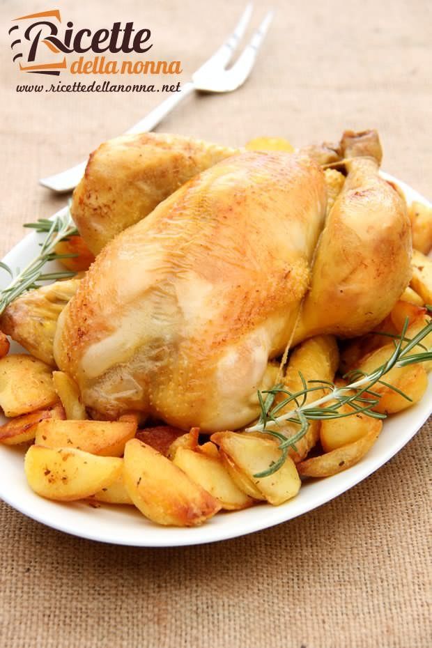 Pollo al forno con le patate