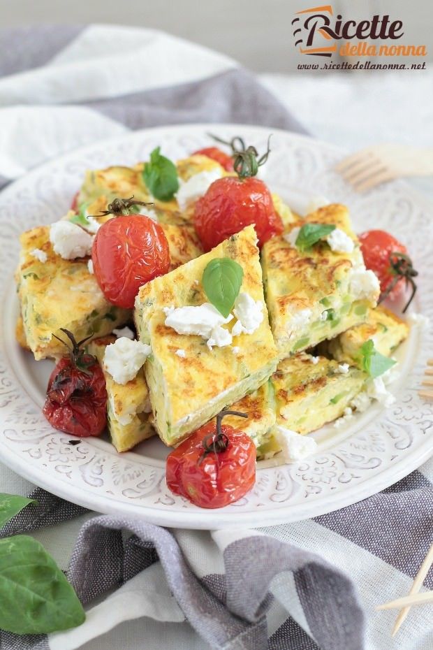 Frittata gustosa della cena ricetta e foto