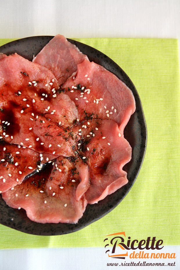 Carpaccio di manzo alla soia ricetta e foto