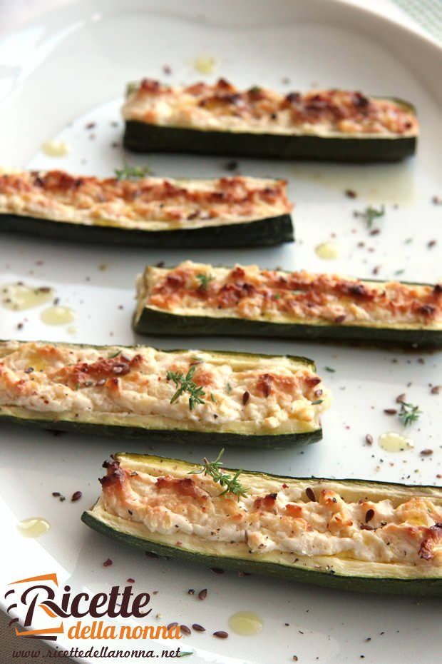 Zucchine ripiene al formaggio di capra ricetta e foto