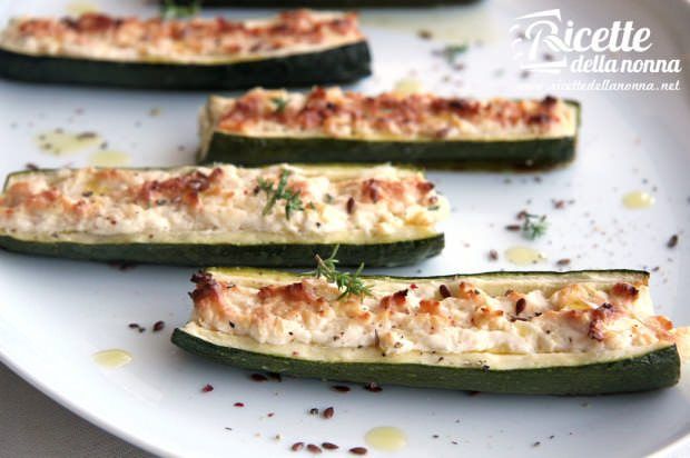 Zucchine ripiene al formaggio di capra