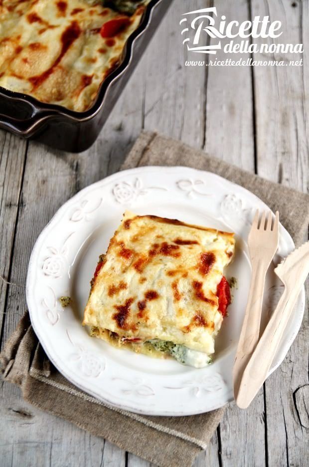 Foto lasagna pesto, ricotta e pomodorini