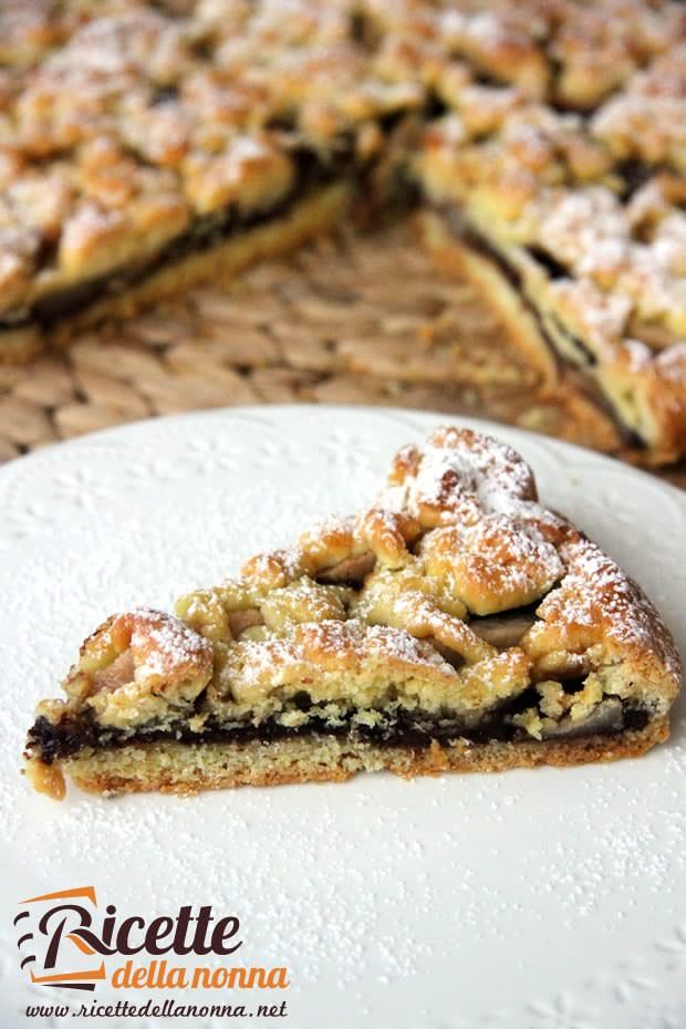 Crostata biscottata Nocciolata e pere ricetta e foto