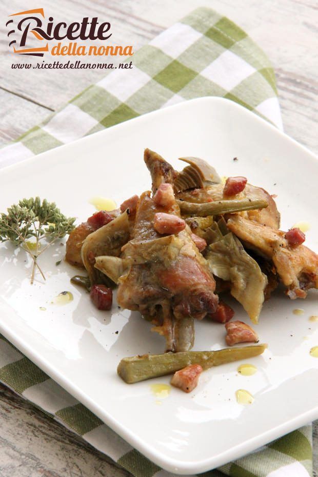 Pollo al limone con carciofi