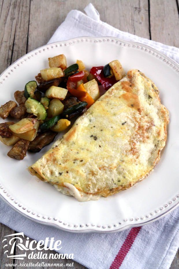 Omelette con mozzarella e origano