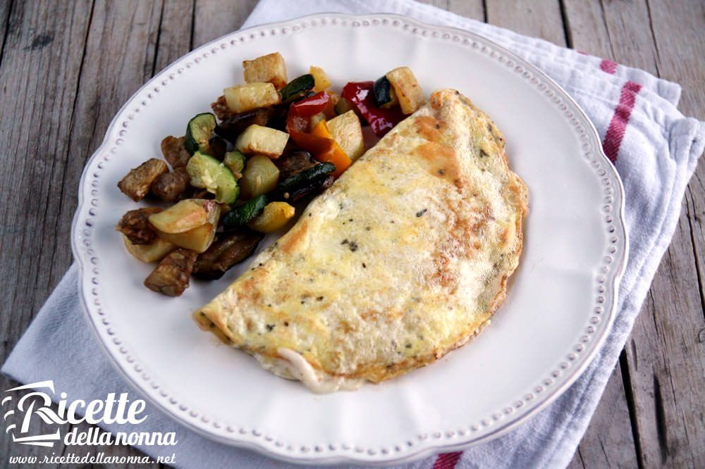 Omelette con mozzarella e origano