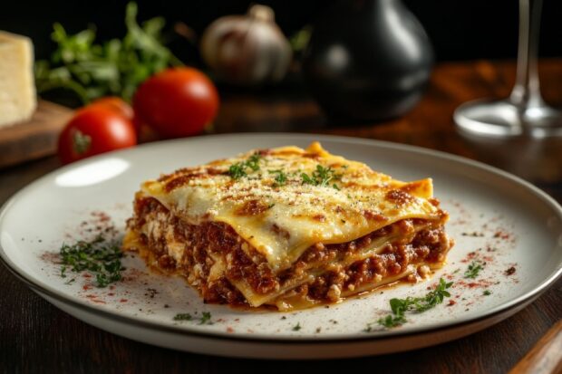 Lasagne al ragù e besciamella alla farina di ceci