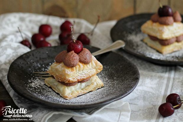 Sfoglia al cioccolato ciliegie ricetta e foto