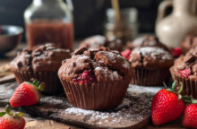 Muffin alle fragole e cacao