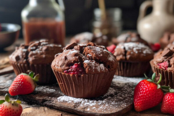 Muffin alle fragole e cacao