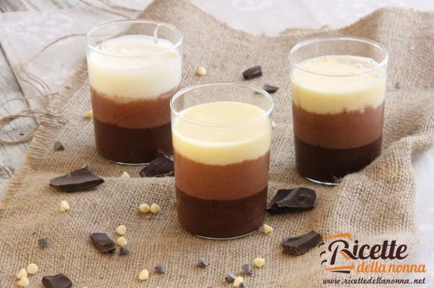 Mousse ai tre cioccolati