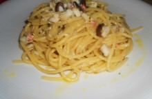 Spaghetti con triglie alla frantoiana