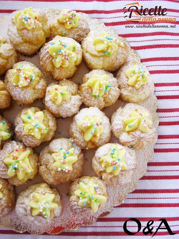 Bignè ripieni con crema pasticcera | Ricette della Nonna