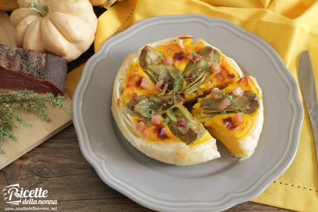 Ricetta quiche di zucca e carciofi