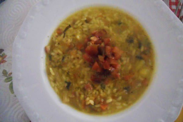 Minestrone di riso allo zafferano