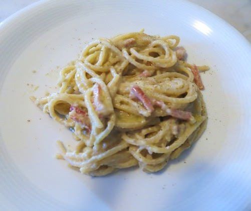 Vermicelli alla crema di carciofi e speck ricetta e foto