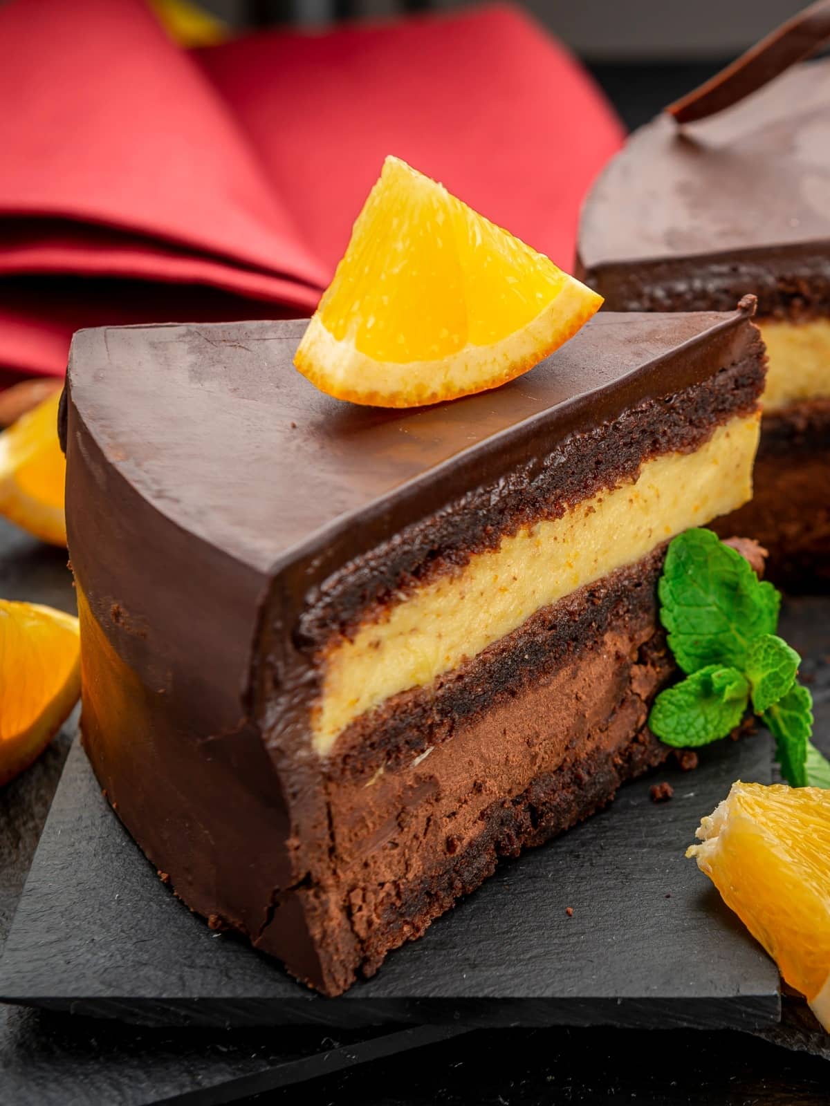 torta al cioccolato e arancia