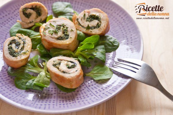 Involtini pollo e spinaci